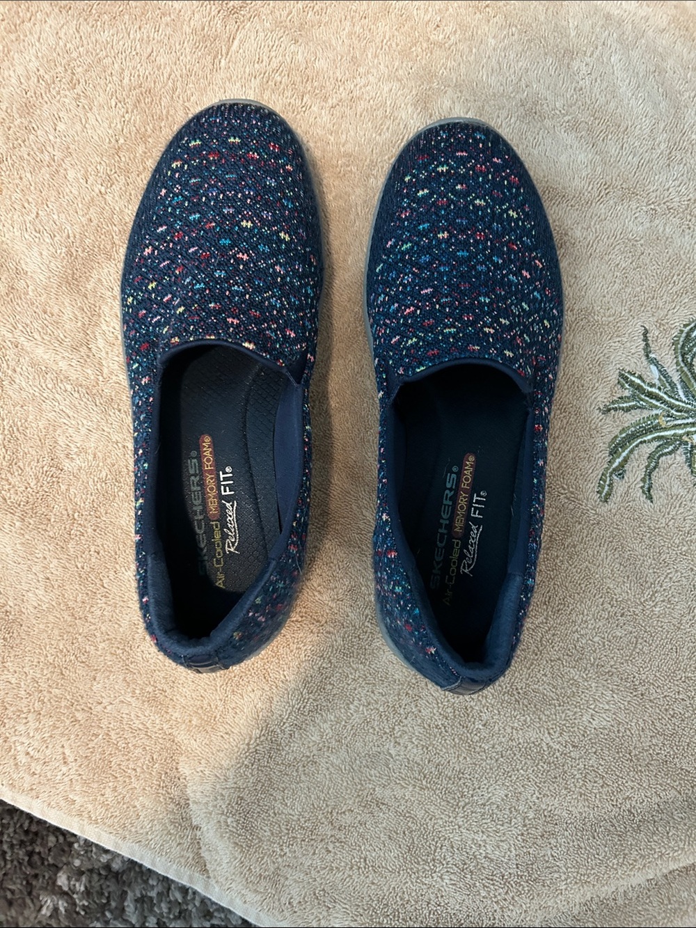 Navy Multi Slip-On Knit Flat Loafer - Picture 6 of 8